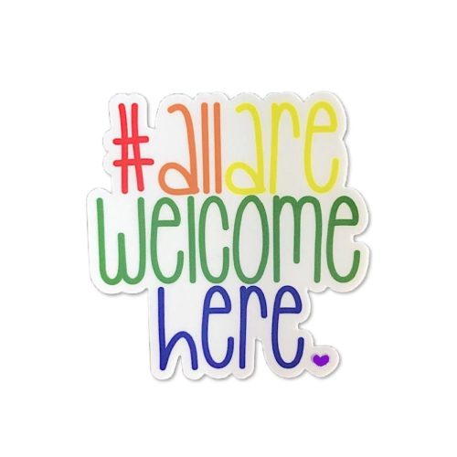 all are welcome here sticker 923372