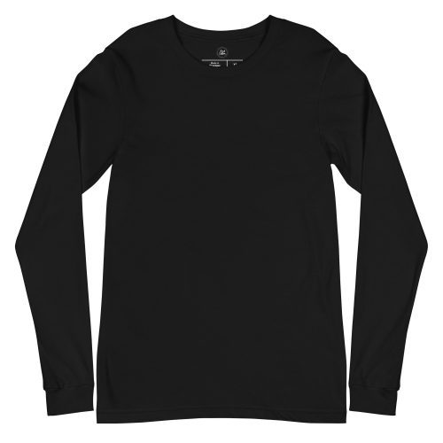 unisex long sleeve tee black front 6515d0089db65