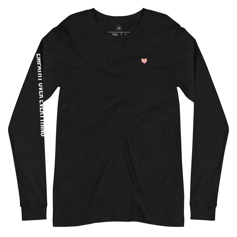 unisex long sleeve tee black heather front 652029ef51283