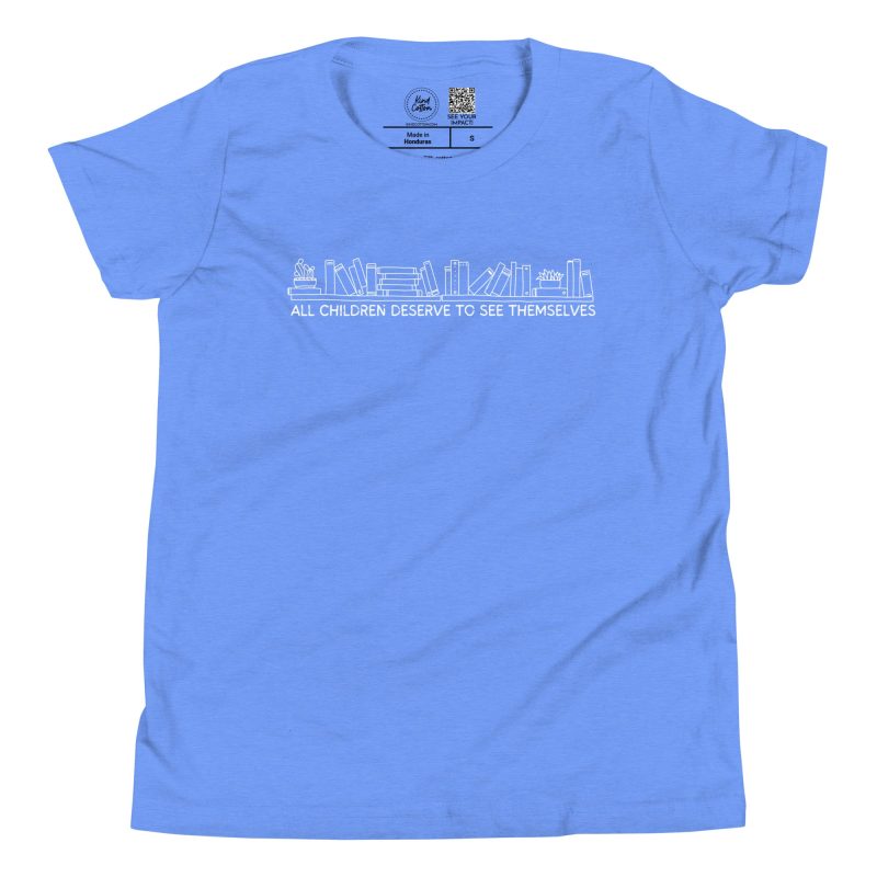 youth staple tee heather columbia blue front 670ffca6a4490